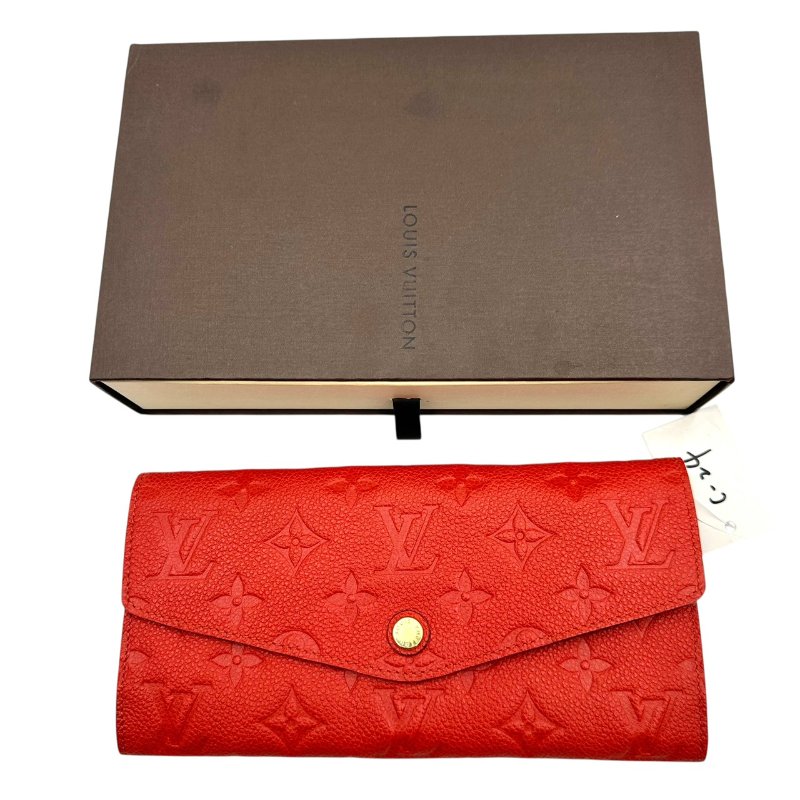 【美收精品】LV 紅色老花長夾 C-24【隔月月中將轉賣至日本 上架期限30天】-10