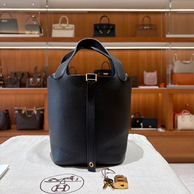 【Z刻新款、黑金優雅入門】Hermès Picotin 18 手提包|黑色金扣|Z刻 2021年份-2