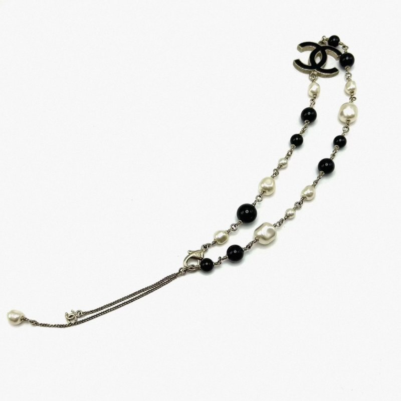 CHANEL 黑白珍珠項鍊 52cm 98新-1