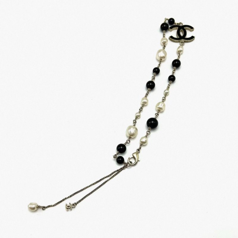 CHANEL 黑白珍珠項鍊 52cm 98新-2