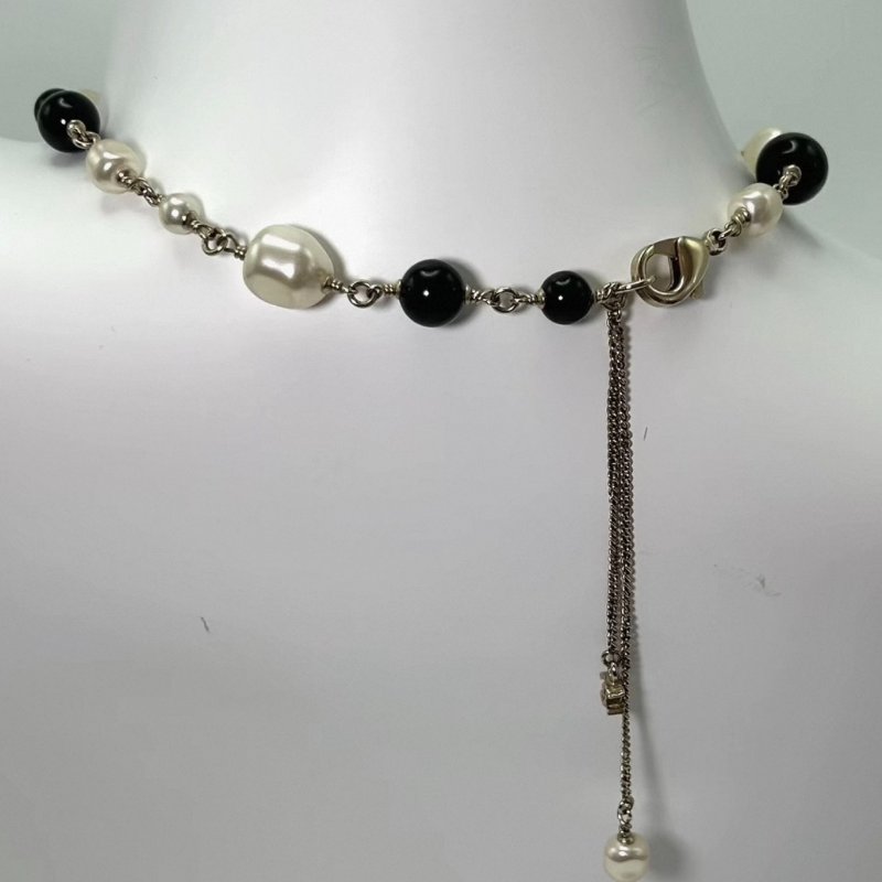 CHANEL 黑白珍珠項鍊 52cm 98新-3