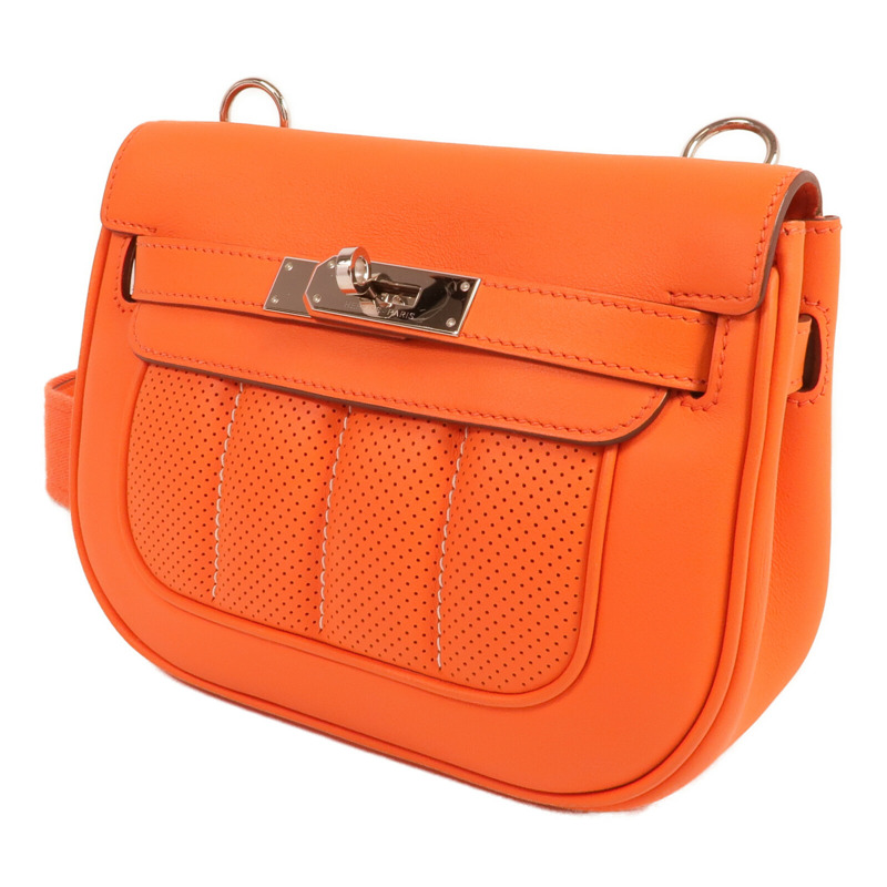 HERMES Swift皮革Berline Mini銀扣肩背袋-2