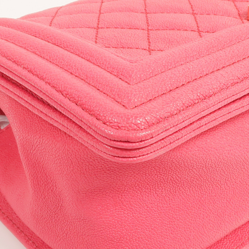 CHANEL 牛皮皮革Boy 25金扣鏈帶肩背袋-6