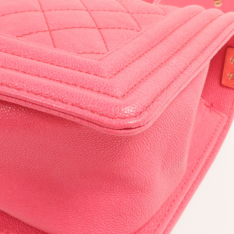 CHANEL 牛皮皮革Boy 25金扣鏈帶肩背袋-7