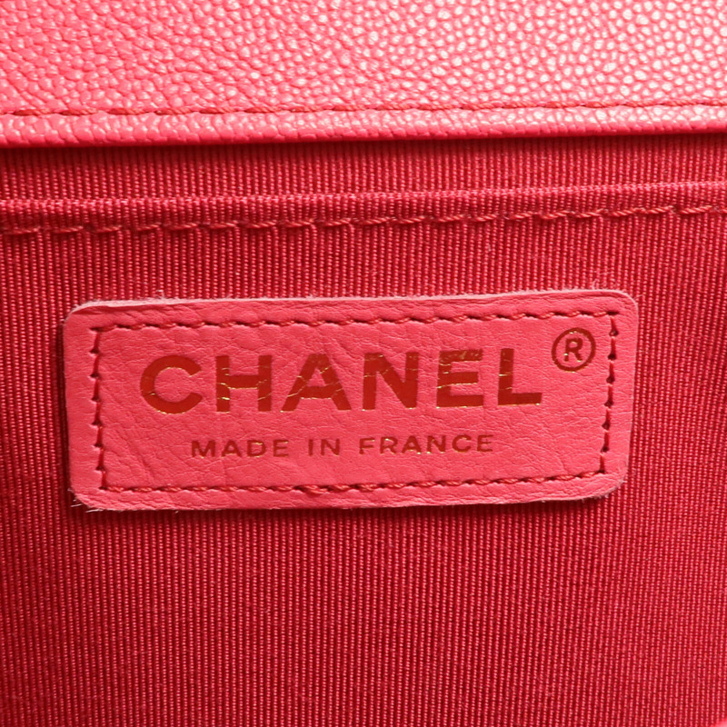 CHANEL 牛皮皮革Boy 25金扣鏈帶肩背袋-16