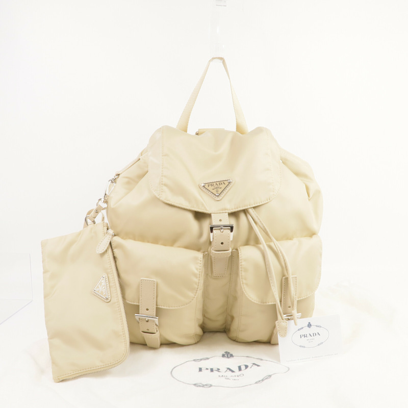 PRADA 尼龍Backpack銀扣背包-17