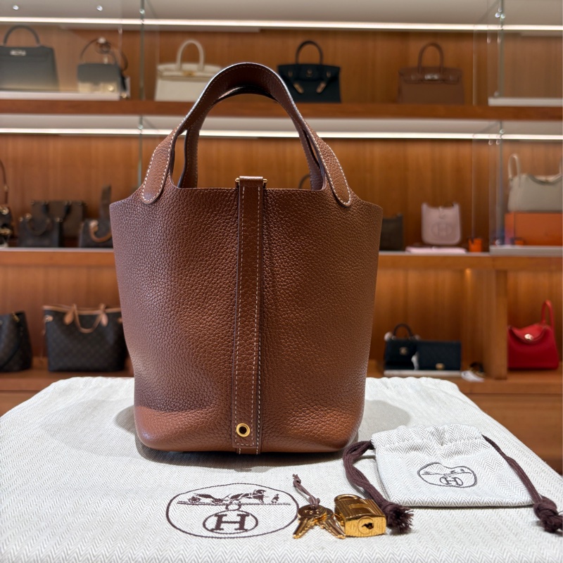 【穩重棕色、金扣百搭耐看】Hermès Picotin 18 手提包｜棕色金扣｜Y刻 2020年份-0