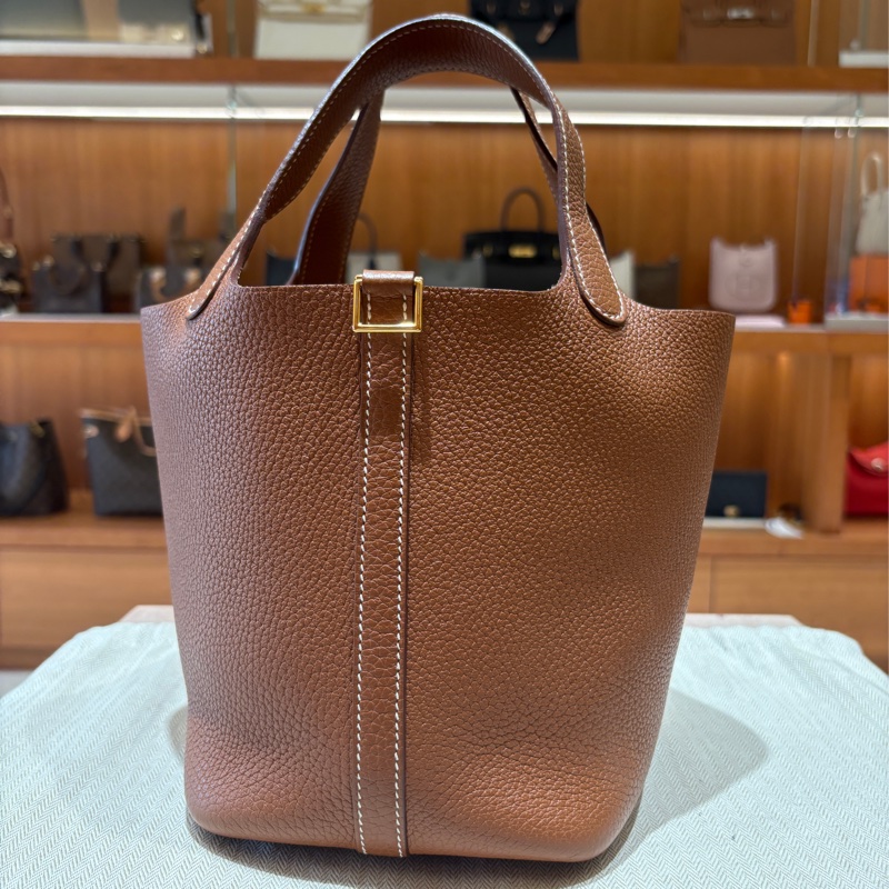 【穩重棕色、金扣百搭耐看】Hermès Picotin 18 手提包｜棕色金扣｜Y刻 2020年份-1