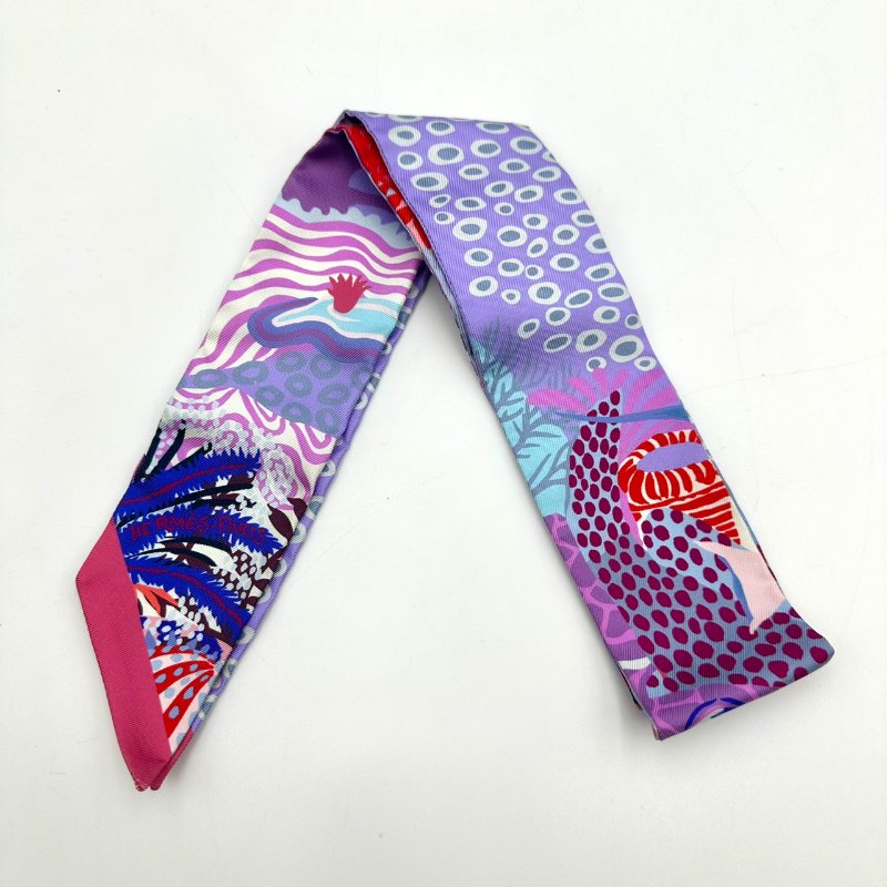 【美收精品】HERMES 紫藍色絲巾C-28【隔月月中將轉賣至日本 上架期限30天】-3