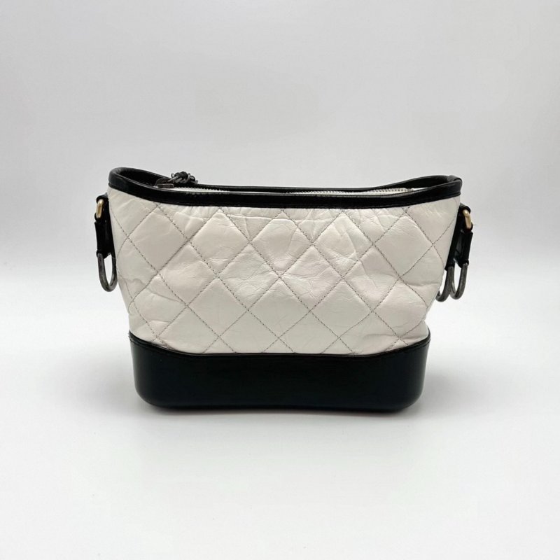 CHANEL 黑白拼色小號流浪包 20*15*8 98新配件塵袋-4