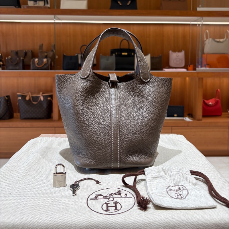 【大象灰實搭、銀扣低調有型】Hermès Picotin 18 手提包|大象灰銀扣|U刻 2022年份-1