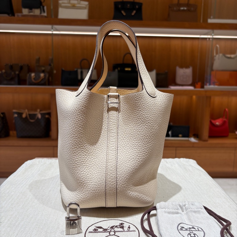 【奶昔白人氣爆棚、氣質首選銀扣】Hermès Picotin 18 手提包|奶昔白銀扣|Z刻 2021年份-1