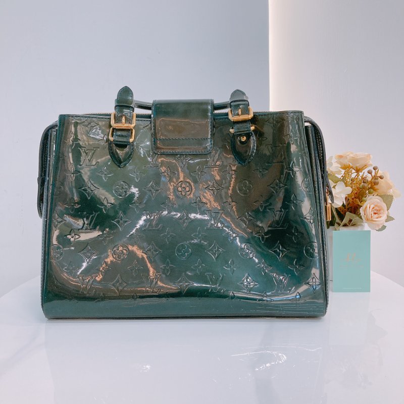 MS0399 Louis Vuitton 路易威登 梅爾羅斯 漆皮 金扣 手提包 M93756 Melrose Avenue Handbag Verris Skin Bleu Nuit x GHW-1