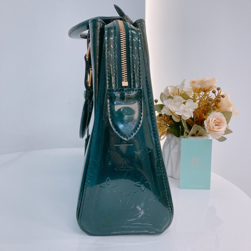 MS0399 Louis Vuitton 路易威登 梅爾羅斯 漆皮 金扣 手提包 M93756 Melrose Avenue Handbag Verris Skin Bleu Nuit x GHW-2