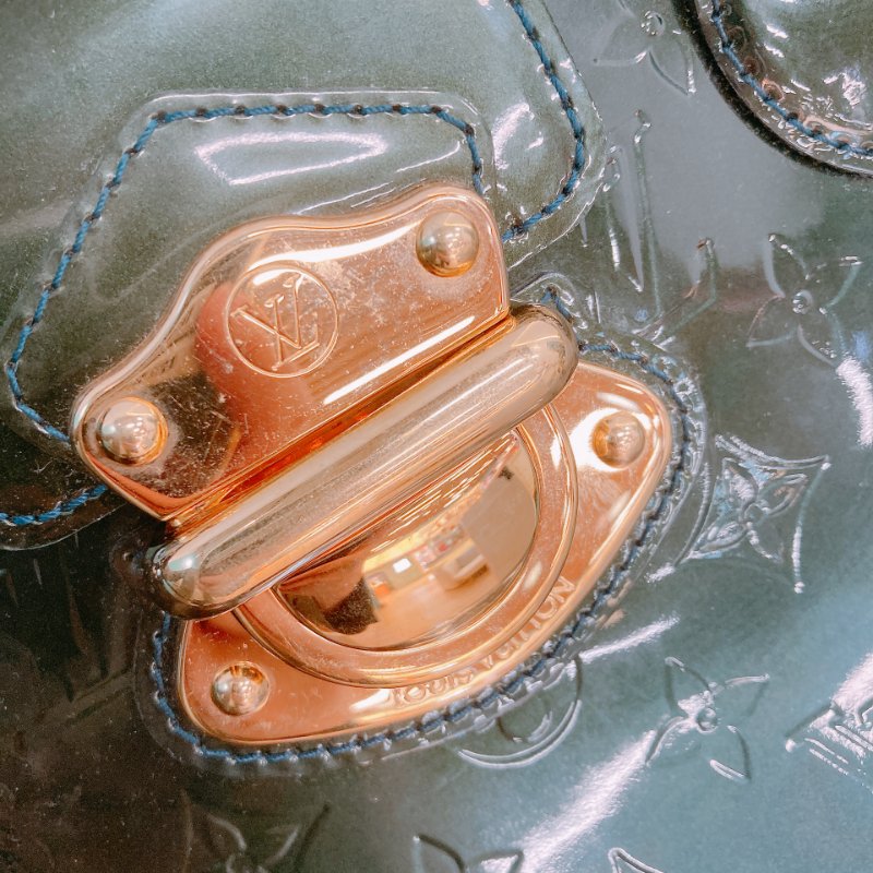 MS0399 Louis Vuitton 路易威登 梅爾羅斯 漆皮 金扣 手提包 M93756 Melrose Avenue Handbag Verris Skin Bleu Nuit x GHW-11