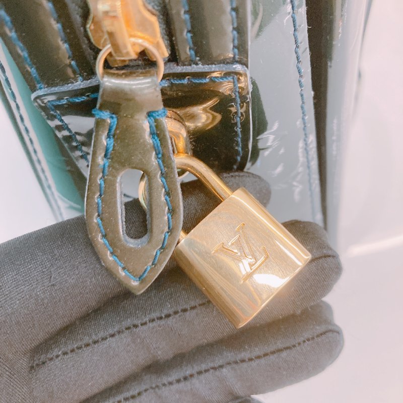 MS0399 Louis Vuitton 路易威登 梅爾羅斯 漆皮 金扣 手提包 M93756 Melrose Avenue Handbag Verris Skin Bleu Nuit x GHW-15