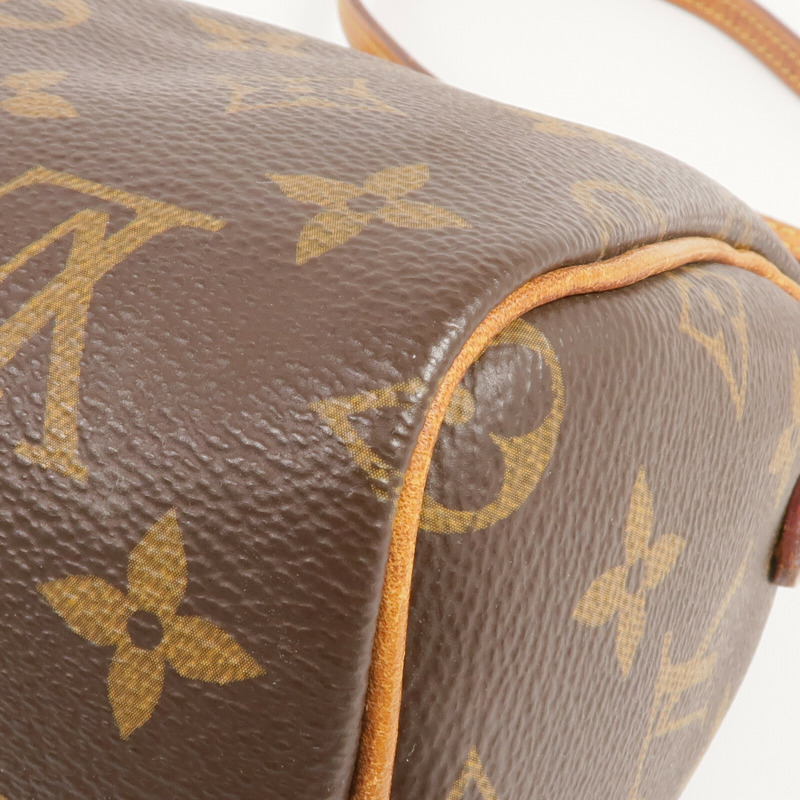 LOUIS VUITTON Monogram Nano Speedy金扣手挽肩背兩用袋棕色-7