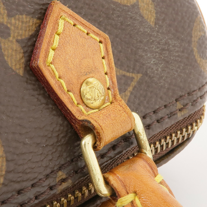 LOUIS VUITTON Monogram Nano Speedy金扣手挽肩背兩用袋棕色-12