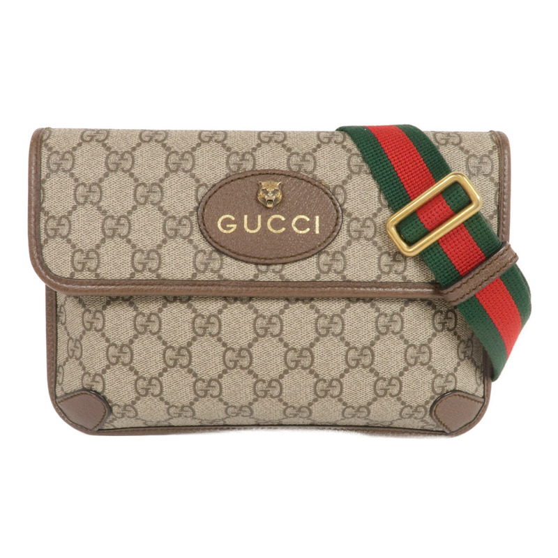 GUCCI 塗層帆布GG Supreme Waist Bag金扣腰包-0