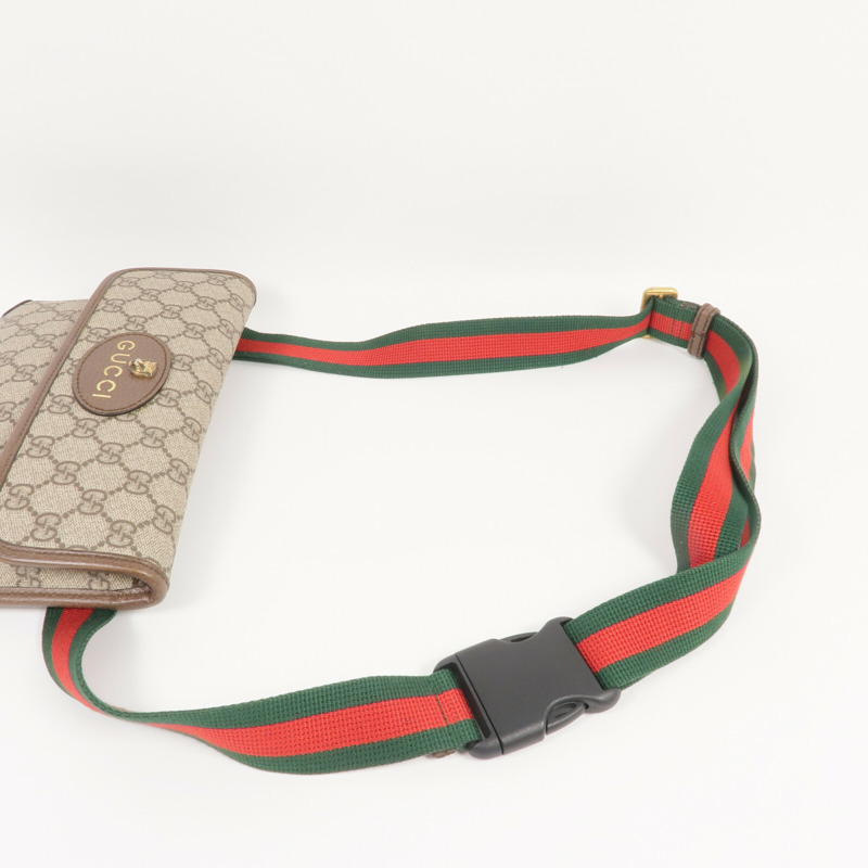 GUCCI 塗層帆布GG Supreme Waist Bag金扣腰包-4