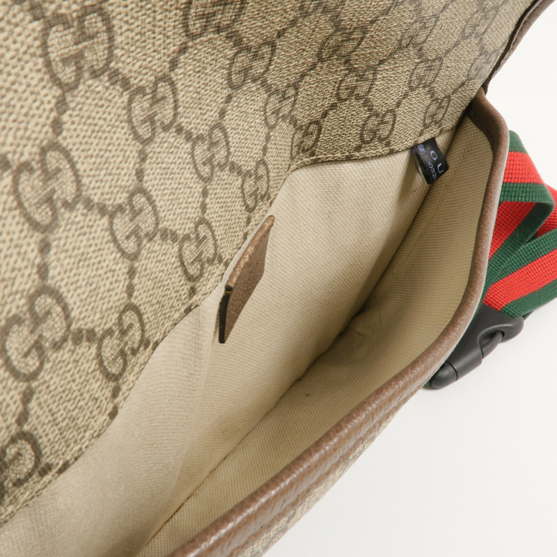 GUCCI 塗層帆布GG Supreme Waist Bag金扣腰包-6