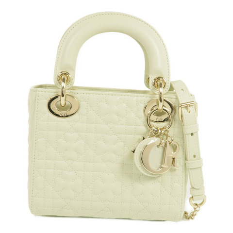 Dior 羊皮皮革Mini Lady Dior Bag金扣鏈帶肩背袋