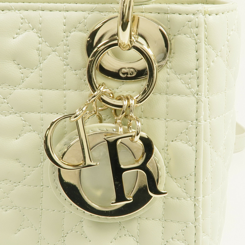 Dior 羊皮皮革Mini Lady Dior Bag金扣鏈帶肩背袋-9