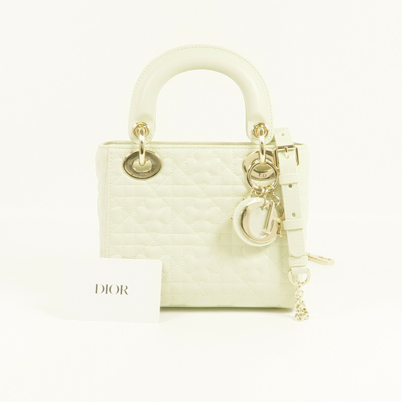 Dior 羊皮皮革Mini Lady Dior Bag金扣鏈帶肩背袋-13