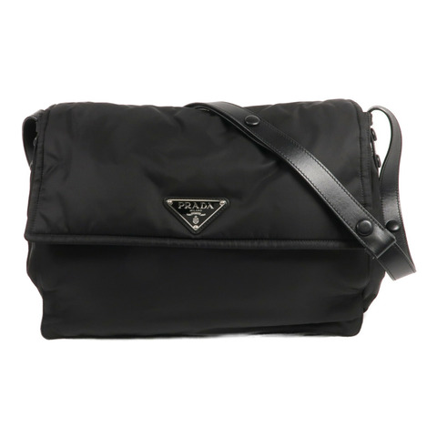 PRADA 尼龍Traveller Large Padded Re Nylon銀扣肩背袋
