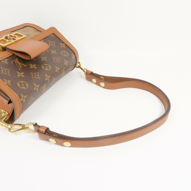 LOUIS VUITTON Monogram Reverse Dauphine MM金扣肩背袋-4