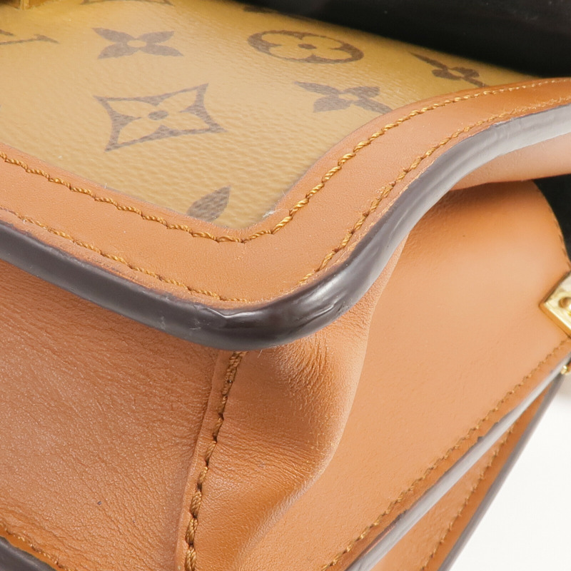 LOUIS VUITTON Monogram Reverse Dauphine MM金扣肩背袋-6