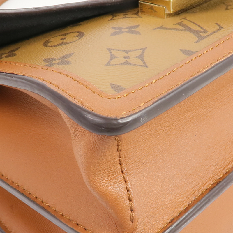 LOUIS VUITTON Monogram Reverse Dauphine MM金扣肩背袋-7