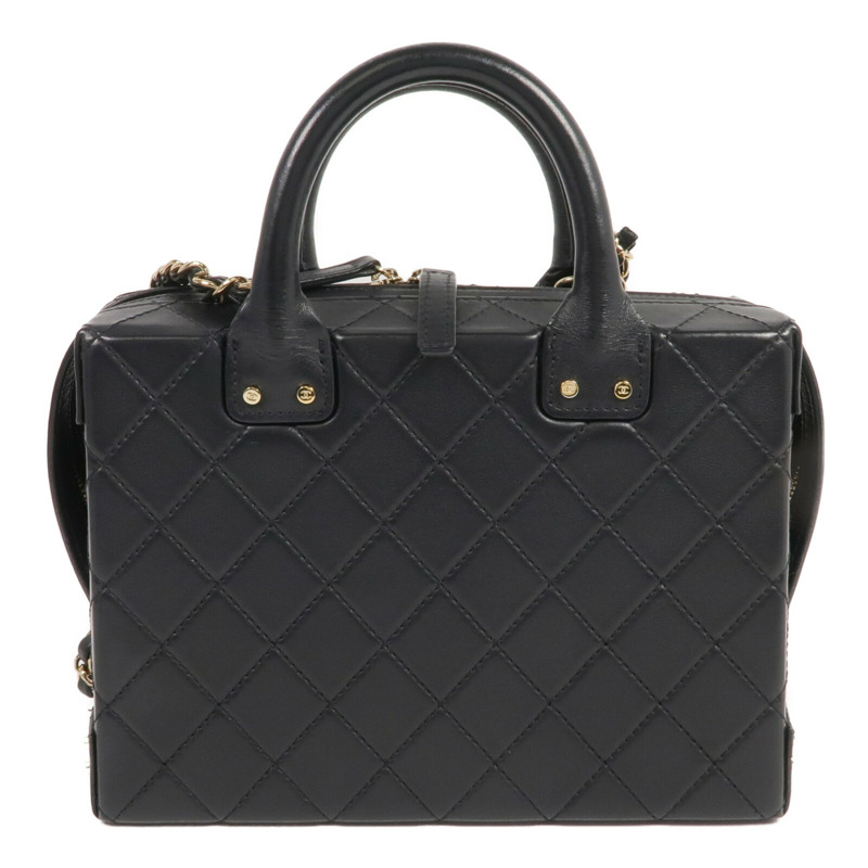 CHANEL 牛皮皮革Vanity Case金扣手挽肩背兩用袋-1