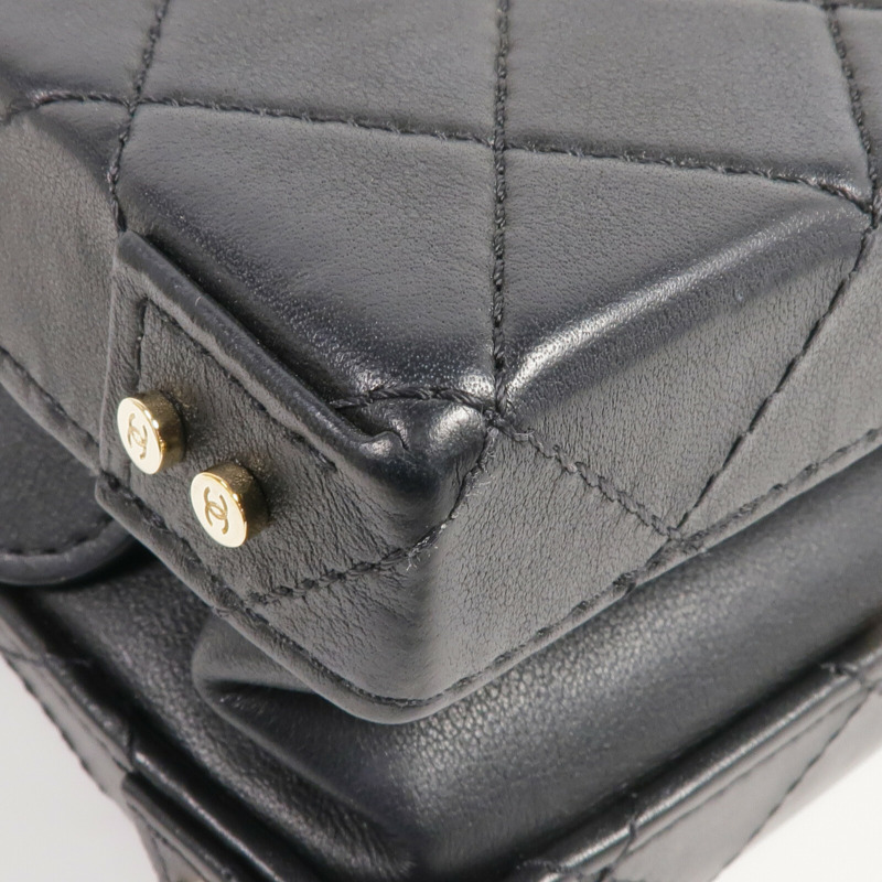 CHANEL 牛皮皮革Vanity Case金扣手挽肩背兩用袋-6