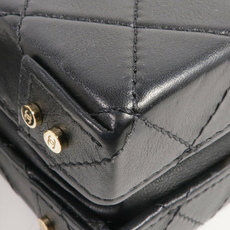 CHANEL 牛皮皮革Vanity Case金扣手挽肩背兩用袋-8