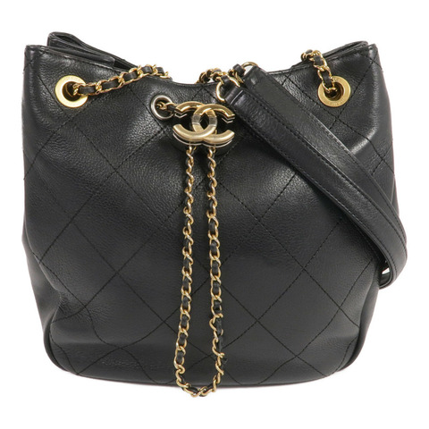 CHANEL 牛皮皮革Chain Shoulder Bag金扣鏈帶肩背袋