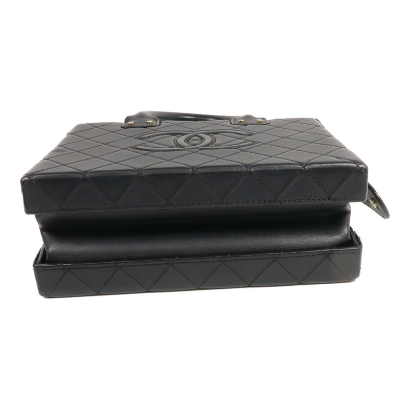 CHANEL 牛皮皮革Vanity Case金扣手挽肩背兩用袋-3