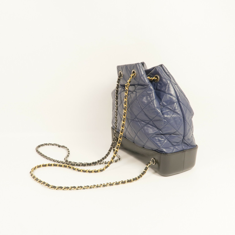 CHANEL 牛皮皮革Gabrielle Backpack銀扣背包-4