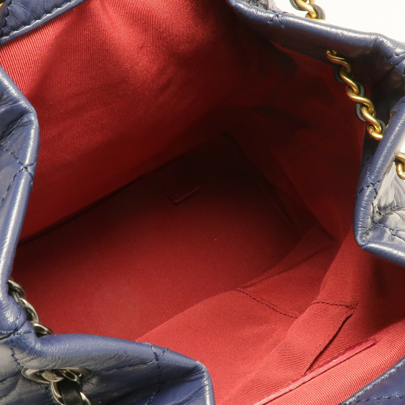 CHANEL 牛皮皮革Gabrielle Backpack銀扣背包-10