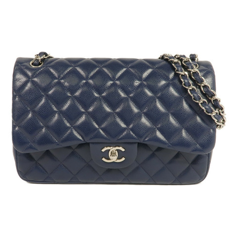 CHANEL 牛皮皮革Large Classic鏈帶肩背袋銀扣鏈帶肩背袋