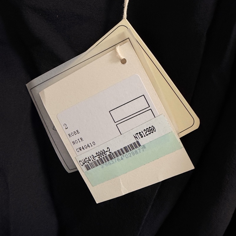 63）萬元精品Cotelac黑色雙材質拼接設計感洋裝 M-L可穿 原價12980-2