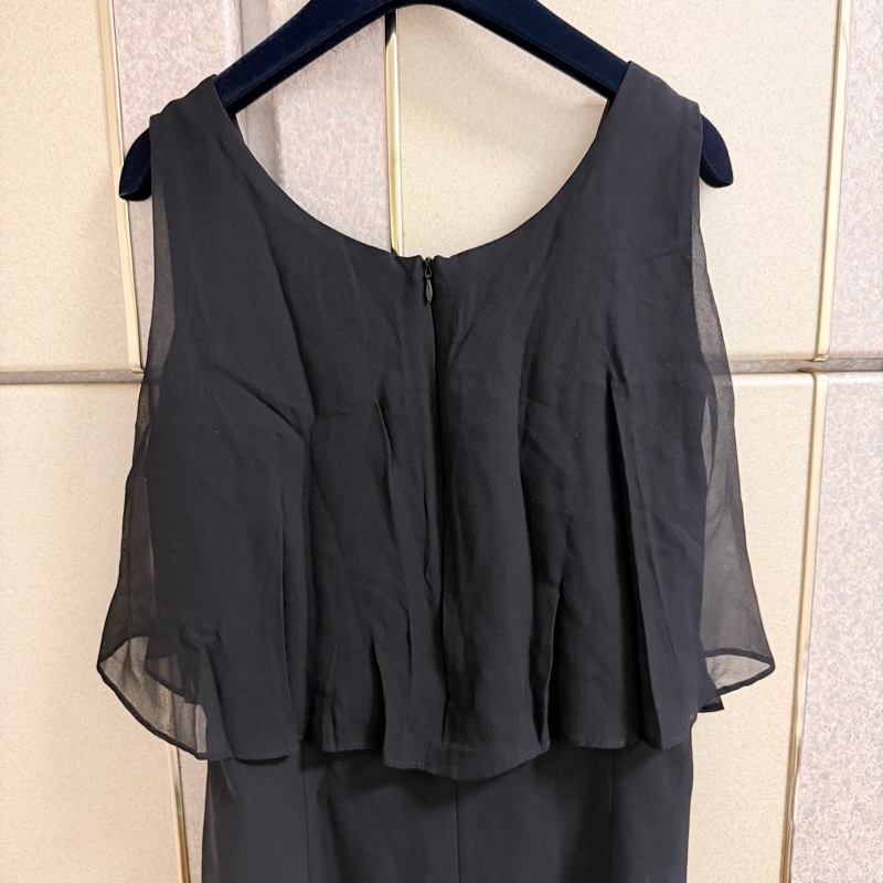 63）萬元精品Cotelac黑色雙材質拼接設計感洋裝 M-L可穿 原價12980-8