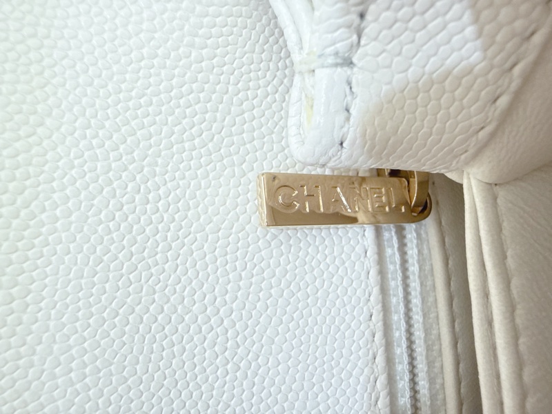 香奈兒Chanel Coco handle Mini 白色荔枝皮-12