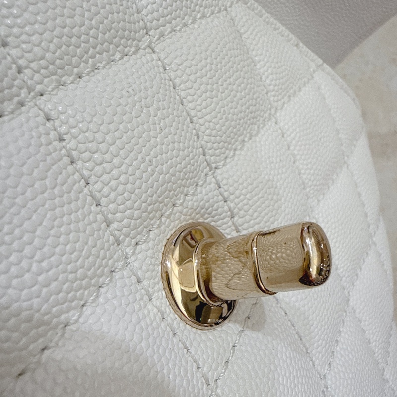 香奈兒Chanel Coco handle Mini 白色荔枝皮-14