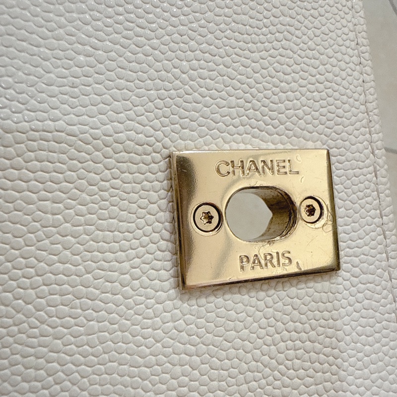 香奈兒Chanel Coco handle Mini 白色荔枝皮-15