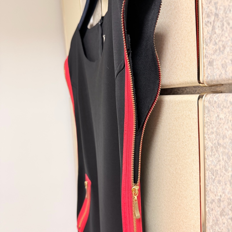 63）Marni正品黑紅撞色設計感短版洋裝 40號 95成新-2