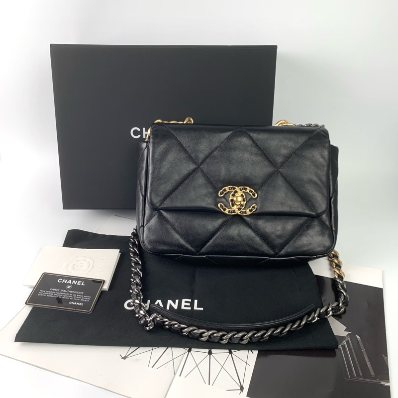 Chanel 19bag 黑金小號-0