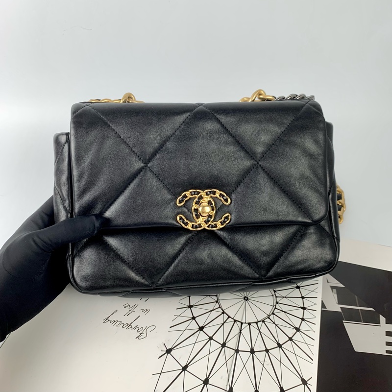 Chanel 19bag 黑金小號-2