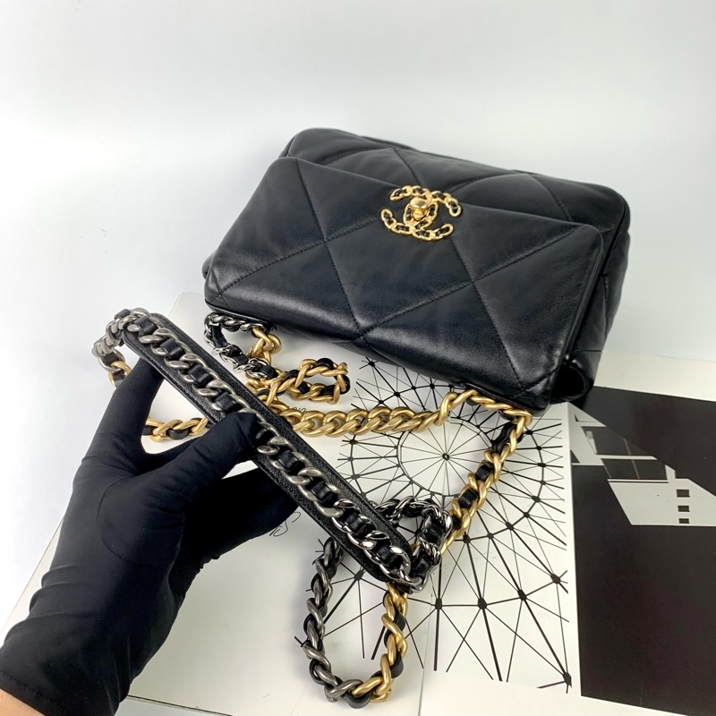 Chanel 19bag 黑金小號-13