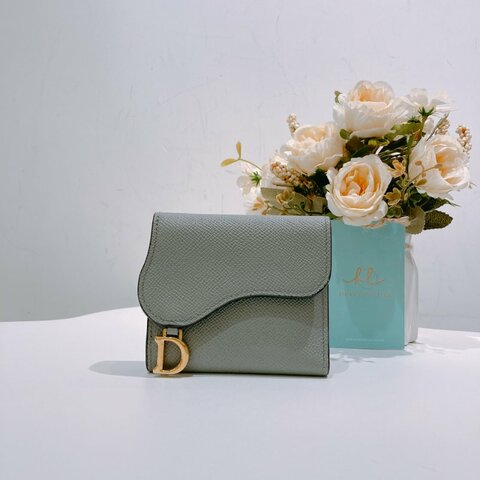 TW4580 Christian Dior 迪奧 短款 摺疊式 錢包 Saddle Lotus Wallet